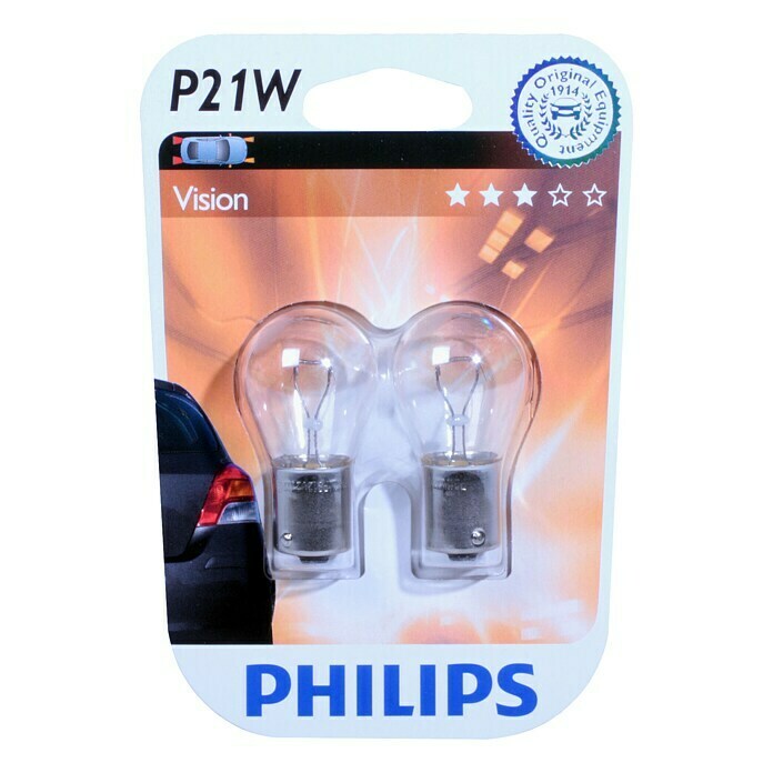 Philips Vision Knipper- en remlichtlamp P21W (P21W, 2 stk.)