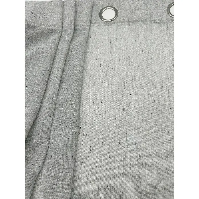 Visillo para ventana Manoa - An x Al: 200 x 280 cm, 100% poliéster, Gris - Cortina de lino gris claro con ojales metálicos para colgar. Perfecta para un ambiente elegante en tu espacio vital.