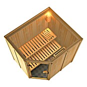 Karibu Systemsauna Siirin (Mit Sauna Bio-Ofen 9 kW inkl. Steuerung Easy, Ohne Dachkranz, Ganzglas Bronze, 170 x 196 x 198 cm)