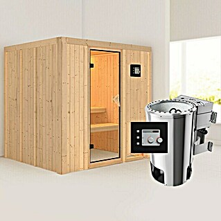 Karibu Elementsauna Daria (Mit 3,6 kW Bio-Ofen mit externer Steuerung, Ohne Dachkranz, L x B x H: 196 x 170 x 192 cm)