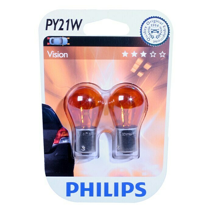 Philips Vision Knipperlichtlampen PY21W (PY21W, 2 stk.)