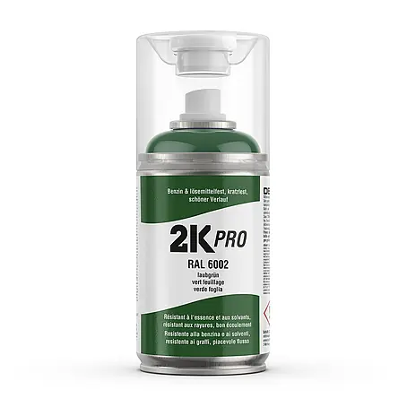 2K Pro  Farbspray 2 Komponenten Sprühfarbe 250ml RAL6002 Laubgrün Glanz