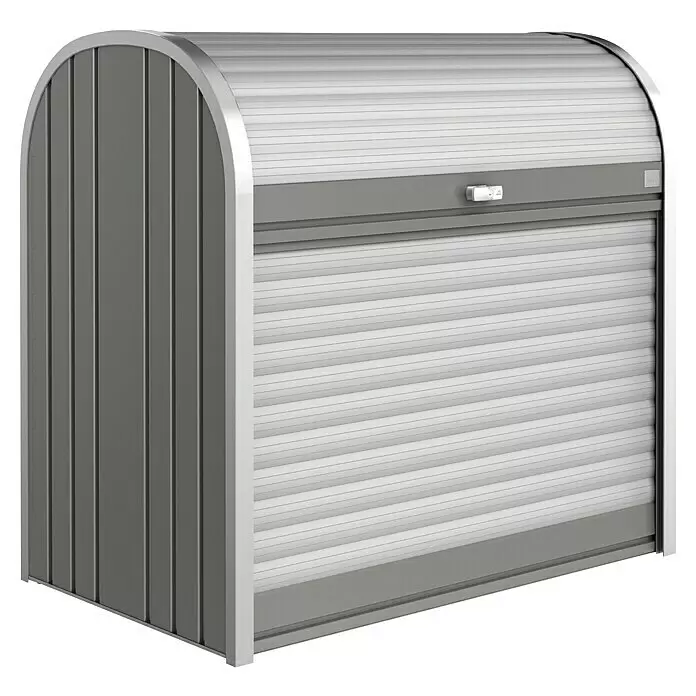 Biohort StoreMax Garten-Aufbewahrungsbox StoreMax 120 - Quarzgrau, Stahl - Diagonale Ansicht