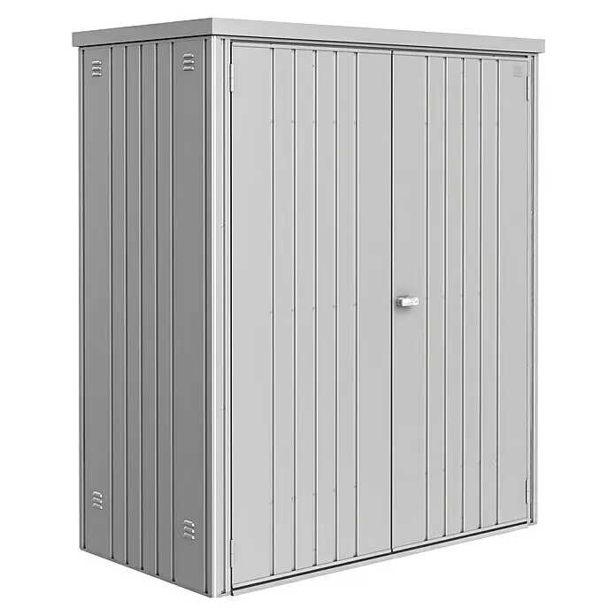 Biohort Geräteschrank 150 - Silber Metallic - Diagonale Ansicht
