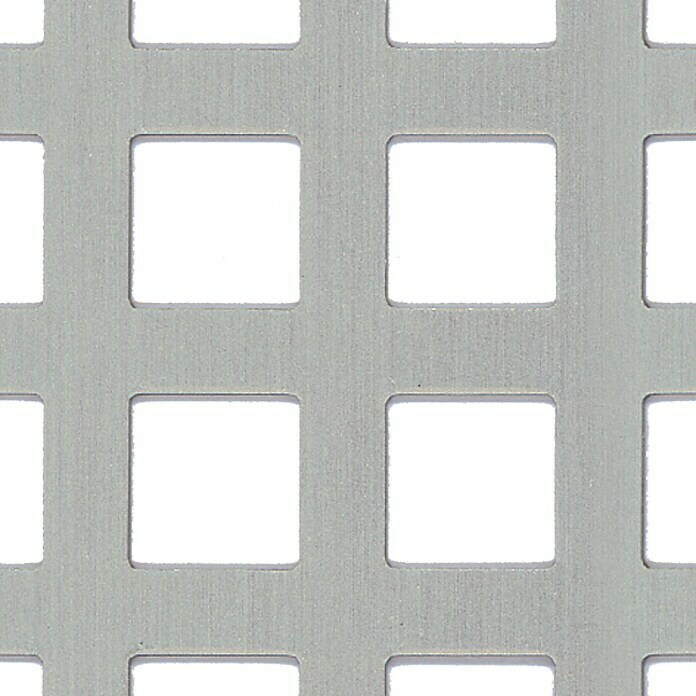 Kantoflex Chapa con agujeros cuadrados (1.000 x 200 mm, Espesor: 0,8 mm, Aluminio, Anodizado)