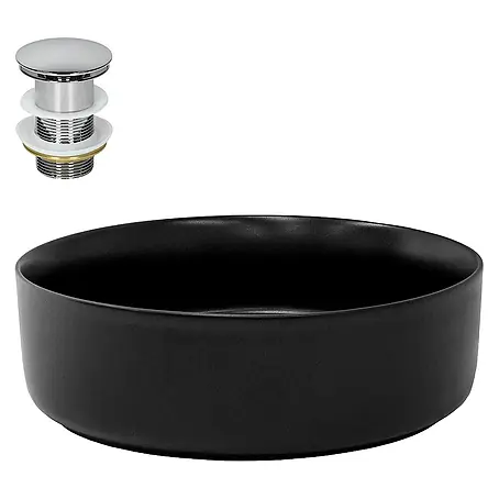 LuxeBath  Aufsatzwaschbecken Aufsatzwaschtisch Handwaschbecken inkl. Ablaufgarnitur ohne Überlauf