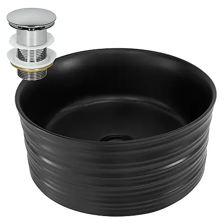 LuxeBath  Aufsatzwaschbecken aus Keramik Waschtisch für Badezimmer und Gäste-WC