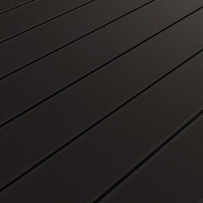 Kovalex WPC-Terrassendiele XL mit Struktur nach Maß - Graubraun, 390 x 19 x 2 cm - Dunkle Terrassendielen mit feiner Maserung, die eine moderne und stilvolle Außenfläche schaffen. Ideal für Garten oder Balkon.