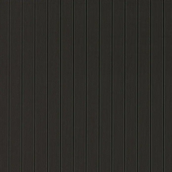Kovalex WPC-Terrassendiele Exklusiv nach Maß - Graubraun, Gebürstet, 400 x 14,5 x 2,6 cm - Dunkle Holzverkleidung mit vertikalen Lamellen. Elegante und moderne Wandgestaltung.