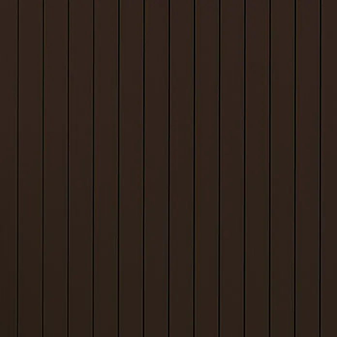 Kovalex WPC-Terrassendiele Massiv mit Struktur nach Maß - Schokobraun, 440 x 14,5 x 2 cm - Holzfassade mit dunklen, vertikalen Brettern. Die Textur sorgt für eine moderne und elegante Optik. Ideal für Innen- und Außenbereiche.