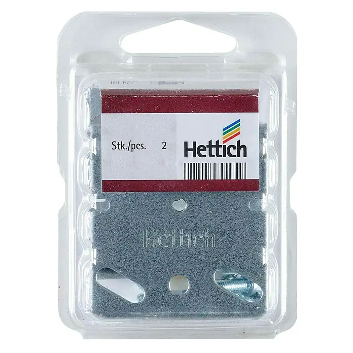 Hettich Rollapparat Ersatzlaufteil TopLine 2 - Traglast: 25 kg, Passend für: Hettich Doppellaufprofil TopLine 2, 2 Stk. - Hettich Exzenterverbinder im Blisterpack. Das Set enthält zwei Exzenter, ideal für Möbelmontage und Verbindungstechnik.
