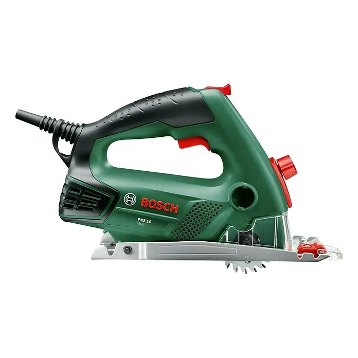 Bosch Handkreissäge PKS 16 - 400 W, Durchmesser Sägeblatt: 65 mm - Die Bosch PKS 16 Multi-Handkreissäge ist ein kompaktes Elektrowerkzeug zum Schneiden verschiedener Materialien mit Präzision und Komfort.