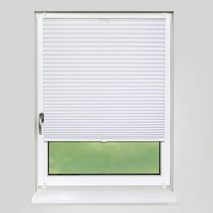 Deco-Raum Plissee ohne Bohren Basic - B x H: 70 x 210 cm, Weiß - Weisse Jalousien verdecken das Fenster und bieten Privatsphäre und Lichtschutz. Die Fensterjalousie ist ein funktionales Gestaltungselement.
