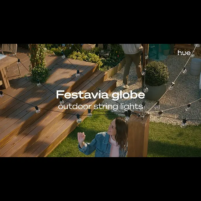 Philips Hue LED-Lichterkette Festavia Globe - 14 m, Anzahl Leuchtmittel: 20 Stk. - Festavia Globe String Lights | Stylish Outdoor Lighting for Every Season