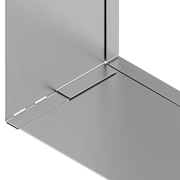 Gardol Rasenkante - 4 Stk., 118 x 13 cm, Grau - Nahaufnahme einer eleganten, grauen Wandverkleidung, die modernes Design und schlichte Eleganz in einem Raum vereint.