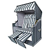 Acamp Strandkorb Rügen (L x B x H: 110 x 81 x 160 cm, Holz, Grau/Weiß) | BAUHAUS