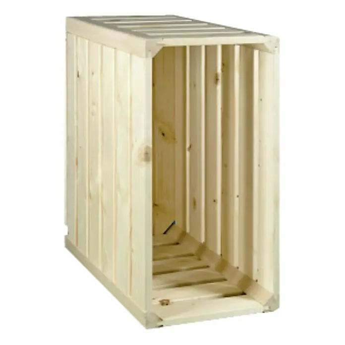 HolzZollhaus Holzkiste A 1/4 - 32 x 17,5 x 35 cm, Natur - Kiste aus hellem Kiefernholz mit Lattenboden und -wänden, ideal zur Aufbewahrung und Organisation von Gegenständen. Vielseitig und praktisch.
