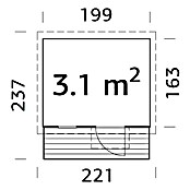 Palmako Spielhaus Harry (223 x 199 x 187 cm, Natur)