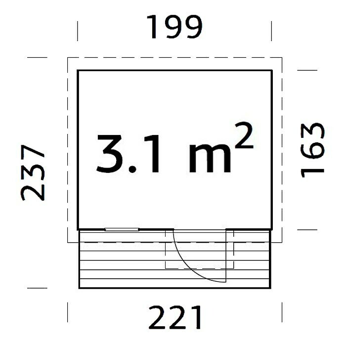 Palmako Spielhaus Harry223 x 199 x 187 cm, Natur View From Above