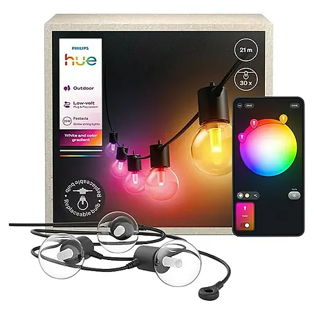 Philips Hue LED-Lichterkette Festavia Globe
