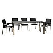 Acamp Gartenmöbel-Set Auris (7 -tlg., Stapelbar, Silber/Schwarz) | BAUHAUS
