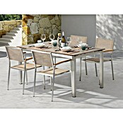 Acamp Gartenmöbel-Set Skye (7 -tlg., Stapelbar, Silber/Braun) | BAUHAUS