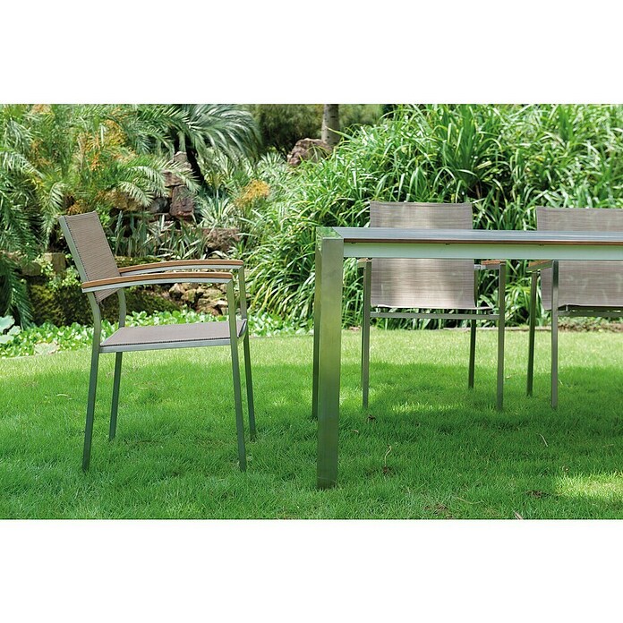 Acamp Gartenmöbel-Set Skye (7 -tlg., Stapelbar, Silber/Braun) | BAUHAUS