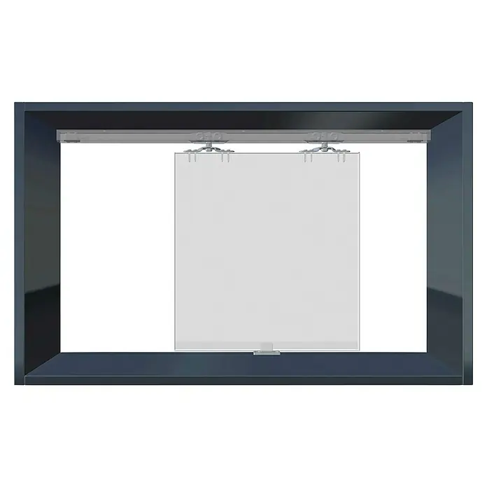 Hettich Montage-Set TopLine 8 - Passend für: 1 Schiebetür, Traglast: 40 kg - Abbildung einer modernen, schiebbaren Tür mit minimalistischem Design, ideal für zeitgenössische Innenräume.
