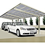 Ximax Carport LINEA Tandem 110 (9,8 x 2,7 m, Einfahrtshöhe: 2,2 m, Edelstahloptik, Schneelast: 137 kg/m²)