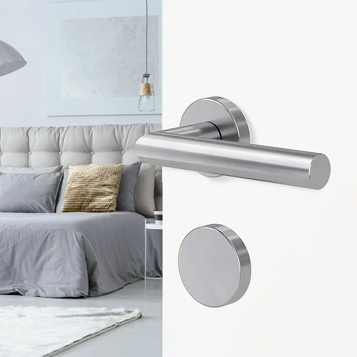 Diamond Doors Blindrosette - Durchmesser Rosette: 51 mm, Edelstahl matt - Türgriff aus gebürstetem Edelstahl mit rundem Design. Perfekt für moderne Inneneinrichtungen und zeitgemäßes Wohndesign.