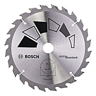 Bosch Kreissägeblatt Standard (170 mm, Bohrung: 16/20 mm, 24 Zähne, Sägeblattstärke: 2,2 mm)