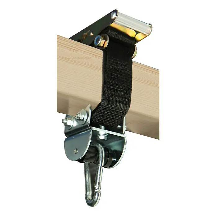 Marathon Aufhängesystem-Set - Geeignet für: Flexible Anwendung bis Ø 23 cm, Belastbarkeit: 125 kg, Kugellager - Schaukelschelle mit Lasche und Gurtband zur Befestigung an Holzbalken für sicheres Schaukelvergnügen.