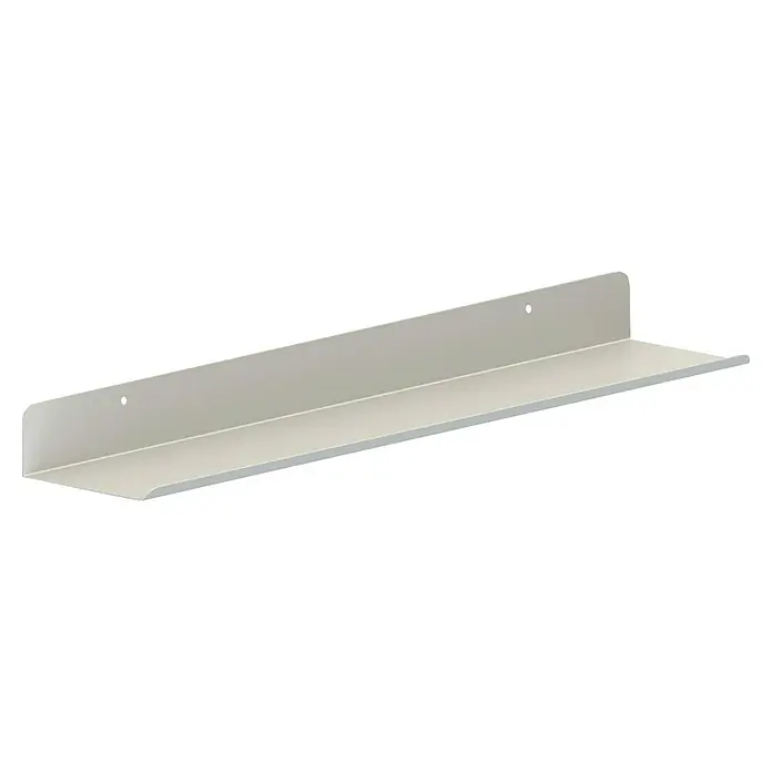 Regalux Wandregal - B x T x H: 60 x 12 x 5 cm, Belastbarkeit: 2 kg, Metall, Weiß - Abgewinkeltes, silbernes Kantenschutzprofil aus robustem Material, ideal für Treppen oder Möbel. Schützt Kanten zuverlässig vor Beschädigungen.
