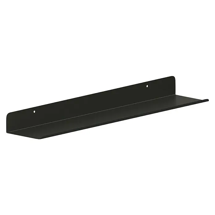 Regalux Wandregal - B x T x H: 80 x 12 x 5 cm, Belastbarkeit: 2 kg, Metall, Schwarz - Schwarzes Wandregal zur stilvollen Aufbewahrung von Gegenständen im Wohnraum. Perfekt für Bücher und Dekorationen.