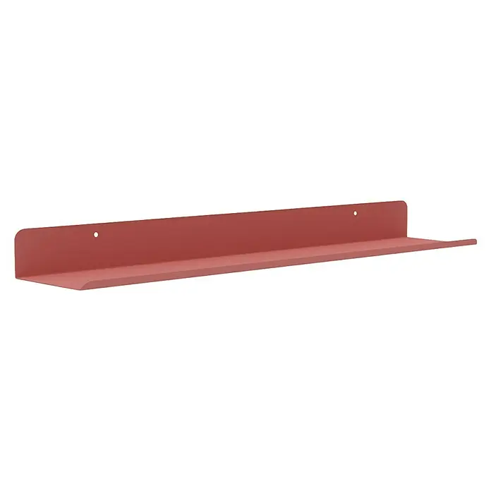 Regalux Wandregal - B x T x H: 60 x 12 x 5 cm, Belastbarkeit: 2 kg, Metall, Altrosa - Nahaufnahme eines modernen, lachsfarbenen Wandregals, das Funktionalität und minimalistisches Design für stilvolle Raumlösungen bietet.