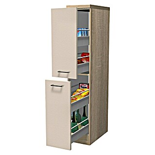 Flex-Well Palma Demi-Apothekerschrank Palma (57 x 30 x 162 cm, Dekor Front: Kaschmir Glanz, Dekor Korpus: Sonoma Eiche (außen))