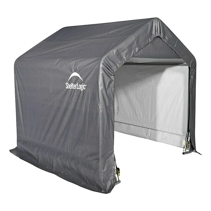 ShelterLogic Gerätehaus - Außenbreite inkl. Dachüberstand: 180 cm, Außentiefe inkl. Dachüberstand: 196 cm, Stahl, Grau - Das ShelterLogic Auto Shelter bietet Schutz vor Witterungseinflüssen und ist ideal für Autos, Boote oder Lagergüter geeignet.