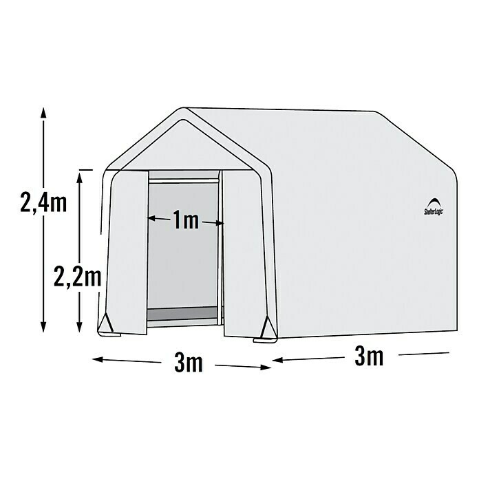 ShelterLogic Folien-GewächshausGrundfläche: 9 m², Polyethylenfolie, Folienstärke: 160 g/m³ Unknown