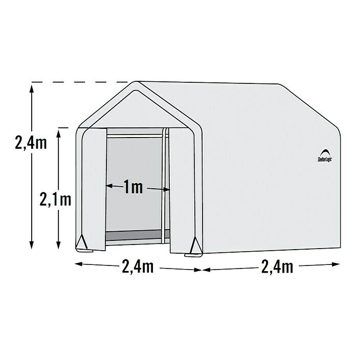 ShelterLogic Folien-GewächshausGrundfläche: 5,76 m², Polyethylenfolie, Folienstärke: 160 g/m² Unknown