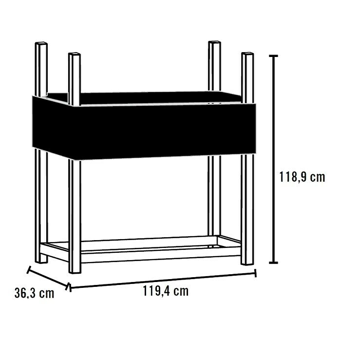 ShelterLogic Kaminholzregal120 x 36 x 119 cm, Pulverbeschichtet Unknown