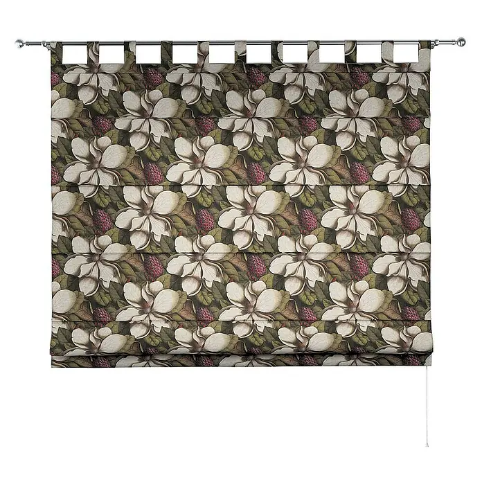 Dekoria Raffrollo - B x H: 130 x 170 cm - Floral bedrucktes Römisches Rollo mit Tab-Top-Design für einen stilvollen Fensterakzent und zur einfachen Bedienung mit Zugband.
