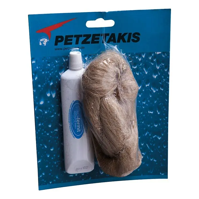 Dichtungs-Set - Scope of services: 1 x Hanf, 1 x Neo-Fermit - PETZETAKIS Dichthanf-Set: Dichtungshanf und Neo-Fermit Dichtungspaste für zuverlässige Verbindungen in Sanitär- und Heizungsanlagen.