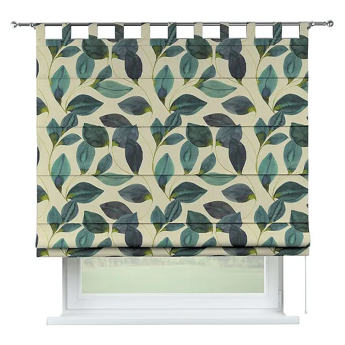 Dekoria Raffrollo - B x H: 120 x 160 cm - Floral gemusterter Rollladen aus Stoff für Fenster.