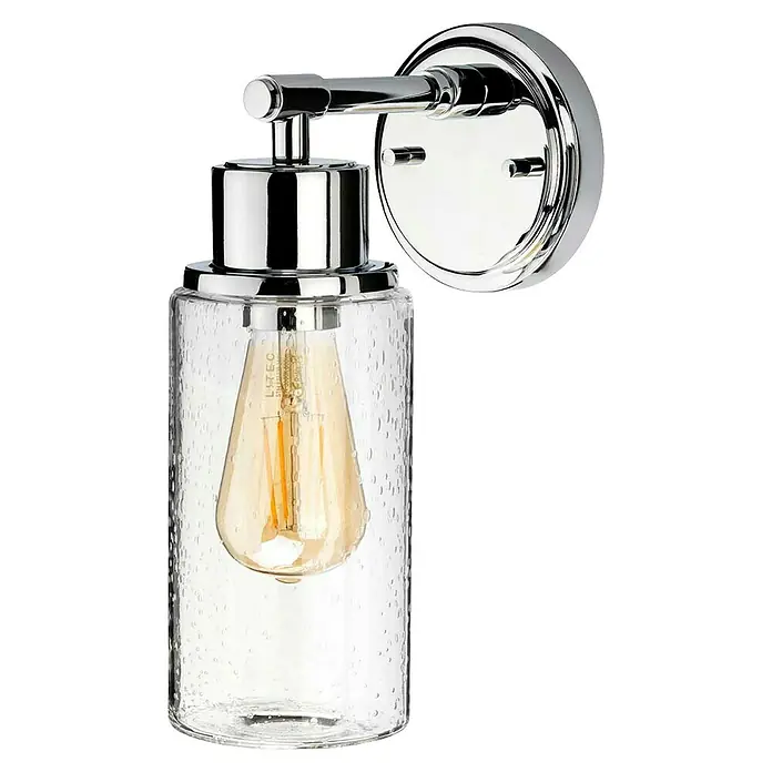 Elstead Wandleuchte Morvah - 60 W, L x B x H: 18,9 x 12 x 30 cm, Chrom, E27 - Elegante Wandleuchte mit klarem Glas und poliertem Chrom-Finish für stilvolle Beleuchtung in jedem Raum.