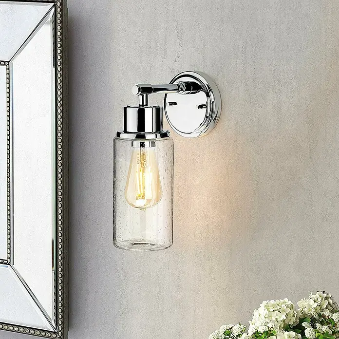 Elstead Wandleuchte Morvah - 60 W, L x B x H: 18,9 x 12 x 30 cm, Chrom, E27 - Elegante Wandleuchte mit klarem Glas und Chromfinish für stilvolle Beleuchtung in jedem Raum.