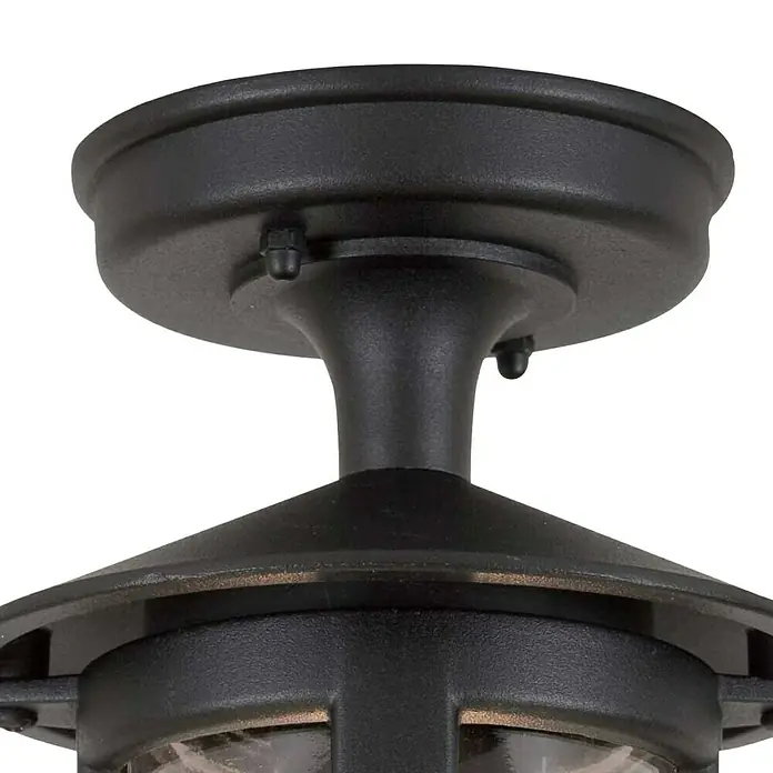 Elstead Außenwandleuchte Hereford - 60 W, 15 x 15 x 23,5 cm, Schwarz, IP23 - Detailaufnahme einer stilvollen schwarzen Außenleuchte, die mit ihrem klassischen Design und der robusten Bauweise überzeugt.