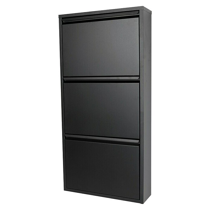 Zapatero Dunne (L x An x Al: 13,5 x 50 x 103,5 cm, Negro, Número de compartimentos: 3 ud., Metal) | BAUHAUS