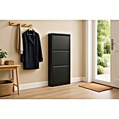 Zapatero Dunne (L x An x Al: 13,5 x 50 x 103,5 cm, Negro, Número de compartimentos: 3 ud., Metal) | BAUHAUS