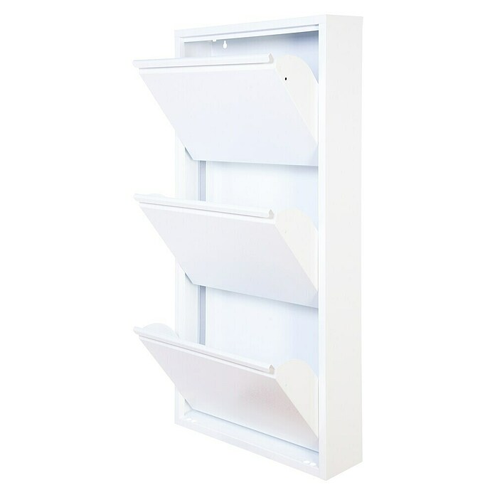 Zapatero Dunne (L x An x Al: 13,5 x 50 x 103,5 cm, Blanco, Número de compartimentos: 3 ud., Metal) | BAUHAUS