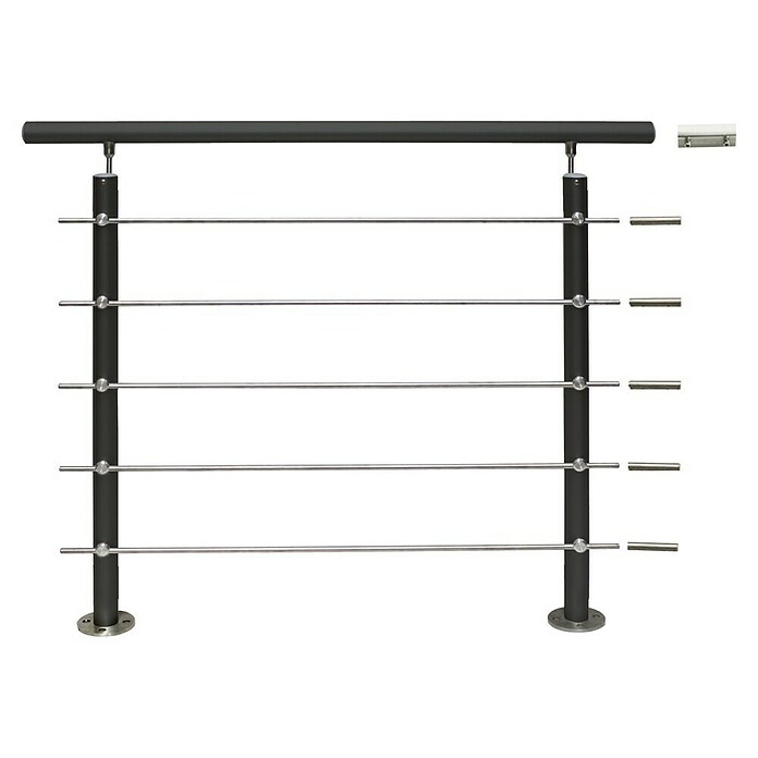 Treba Frewa Geländerset AG6 (Bodenmontage, Aluminium, Anthrazit, 1.500 mm)